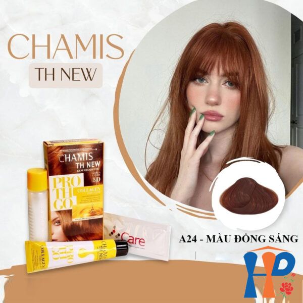 Kem nhuộm tóc phủ bạc 5D Chamis TH New Pro Collagen Hair Colour 60ml (30 màu thời trang)