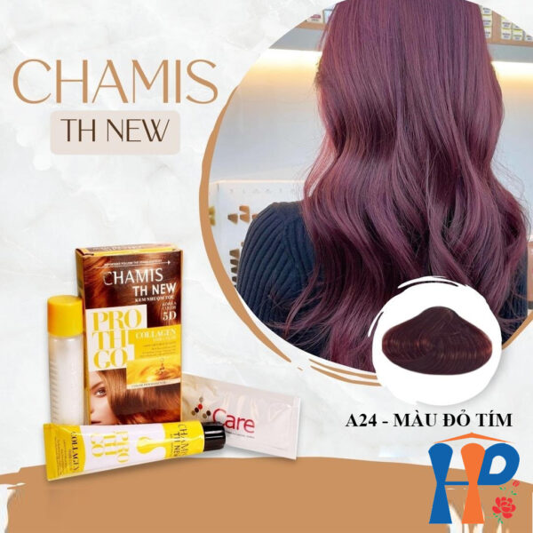 Kem nhuộm tóc phủ bạc 5D Chamis TH New Pro Collagen Hair Colour 60ml (30 màu thời trang)