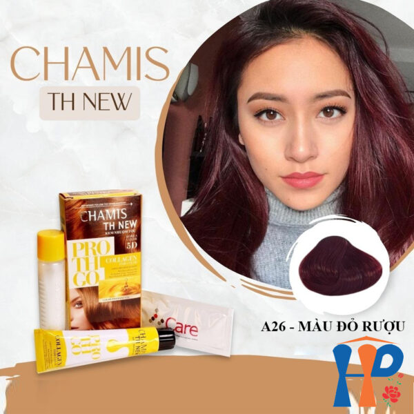 Kem nhuộm tóc phủ bạc 5D Chamis TH New Pro Collagen Hair Colour 60ml (30 màu thời trang)