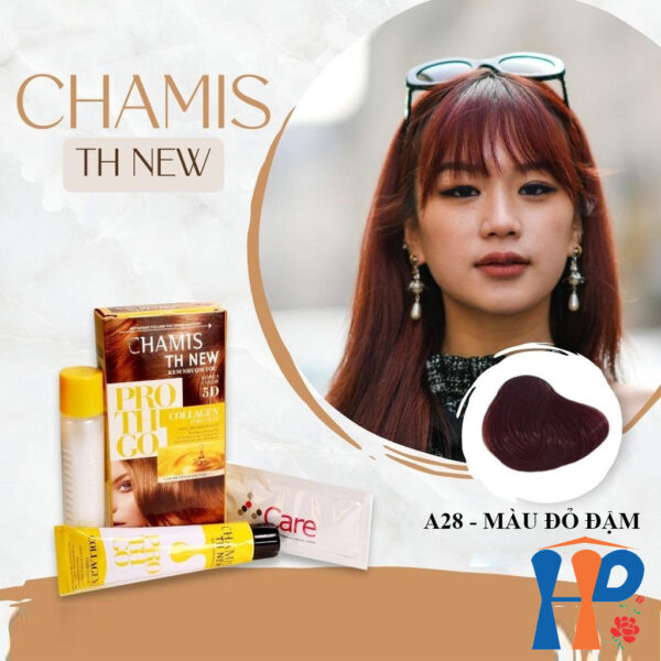 Kem nhuộm tóc phủ bạc 5D Chamis TH New Pro Collagen Hair Colour 60ml (30 màu thời trang)