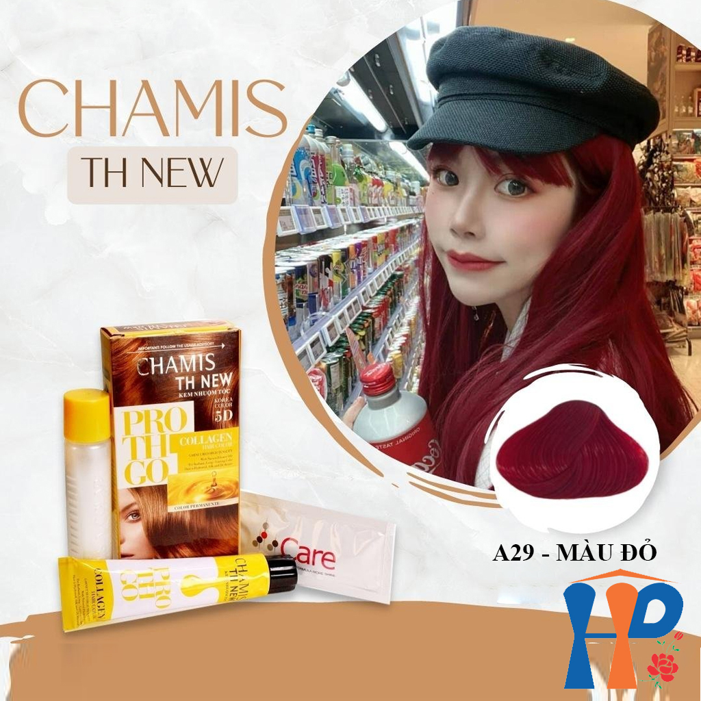 Kem nhuộm tóc phủ bạc 5D Chamis TH New Pro Collagen Hair Colour 60ml (30 màu thời trang)