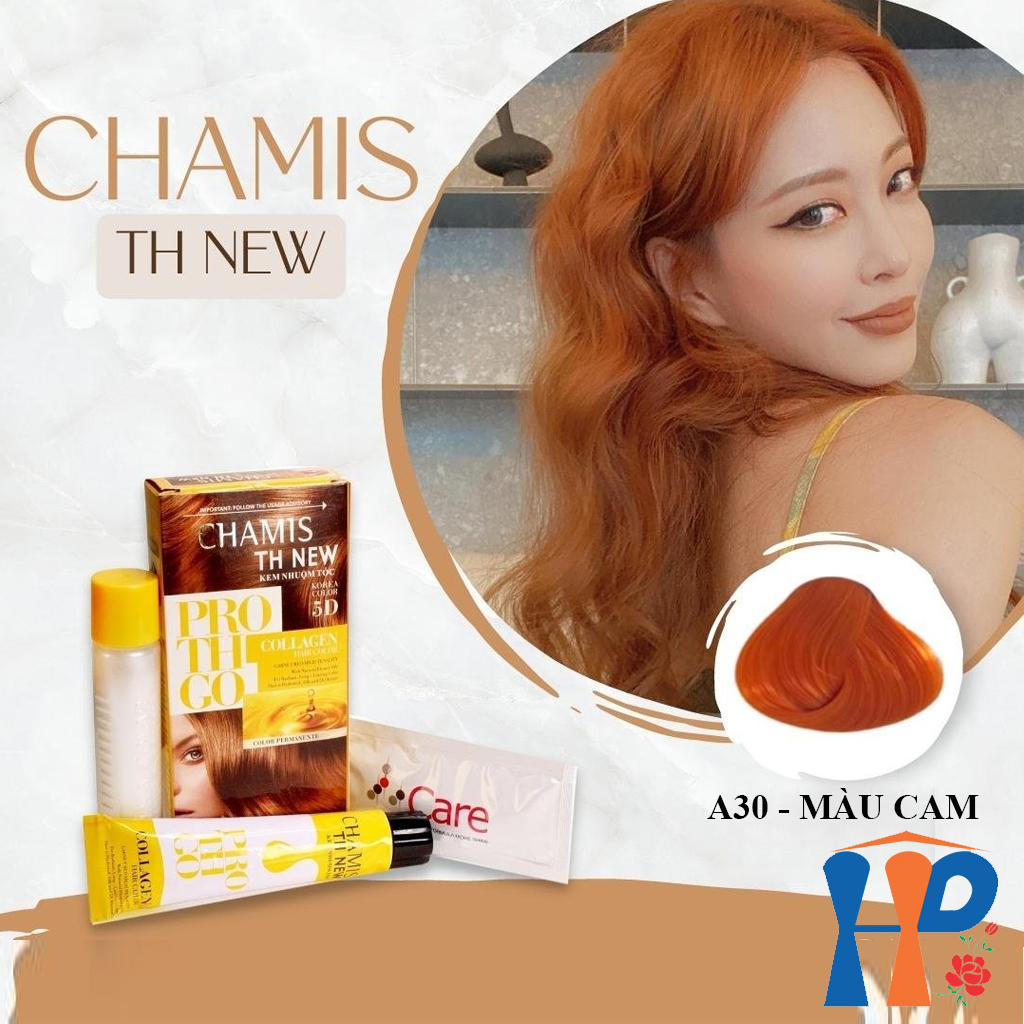 Kem nhuộm tóc phủ bạc 5D Chamis TH New Pro Collagen Hair Colour 60ml (30 màu thời trang)