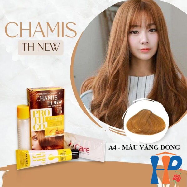 Kem nhuộm tóc phủ bạc 5D Chamis TH New Pro Collagen Hair Colour 60ml (30 màu thời trang)