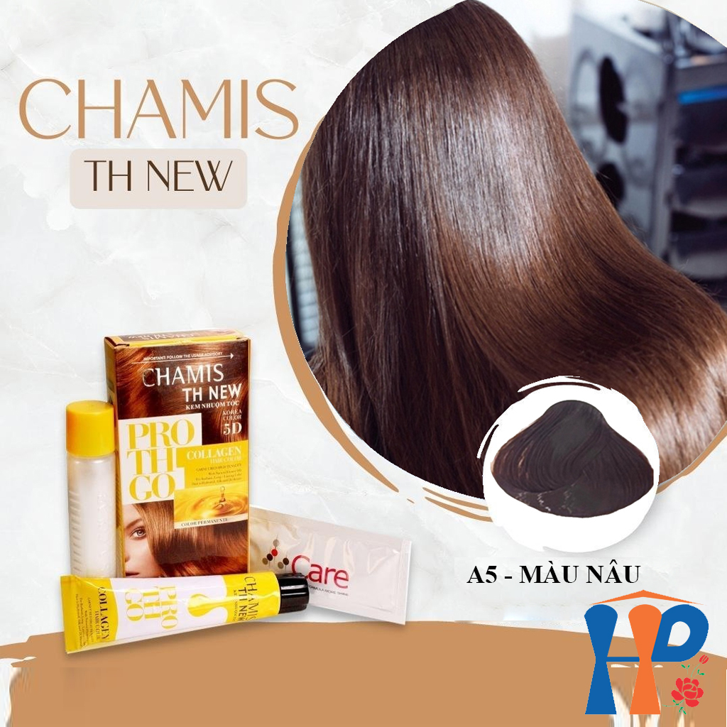 Kem nhuộm tóc phủ bạc 5D Chamis TH New Pro Collagen Hair Colour 60ml (30 màu thời trang)