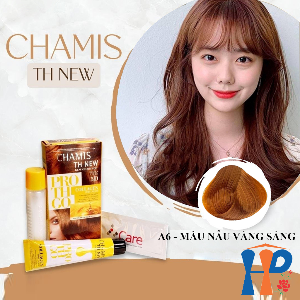 Kem nhuộm tóc phủ bạc 5D Chamis TH New Pro Collagen Hair Colour 60ml (30 màu thời trang)