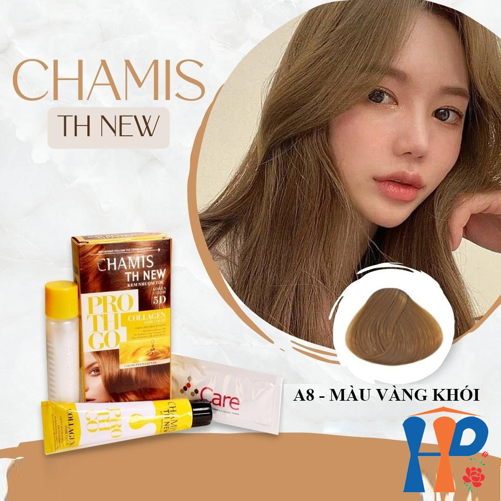 Kem nhuộm tóc phủ bạc 5D Chamis TH New Pro Collagen Hair Colour 60ml (30 màu thời trang)