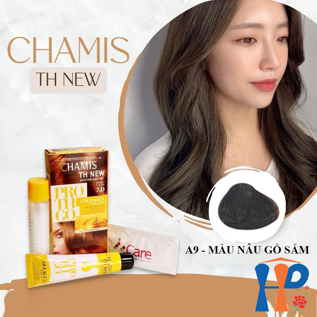 Kem nhuộm tóc phủ bạc 5D Chamis TH New Pro Collagen Hair Colour 60ml (30 màu thời trang)