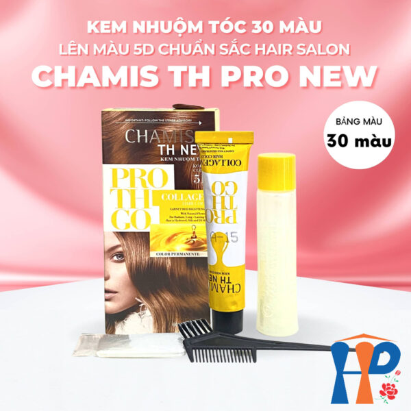 Kem nhuộm tóc phủ bạc 5D Chamis TH New Pro Collagen Hair Colour 60ml (30 màu thời trang)