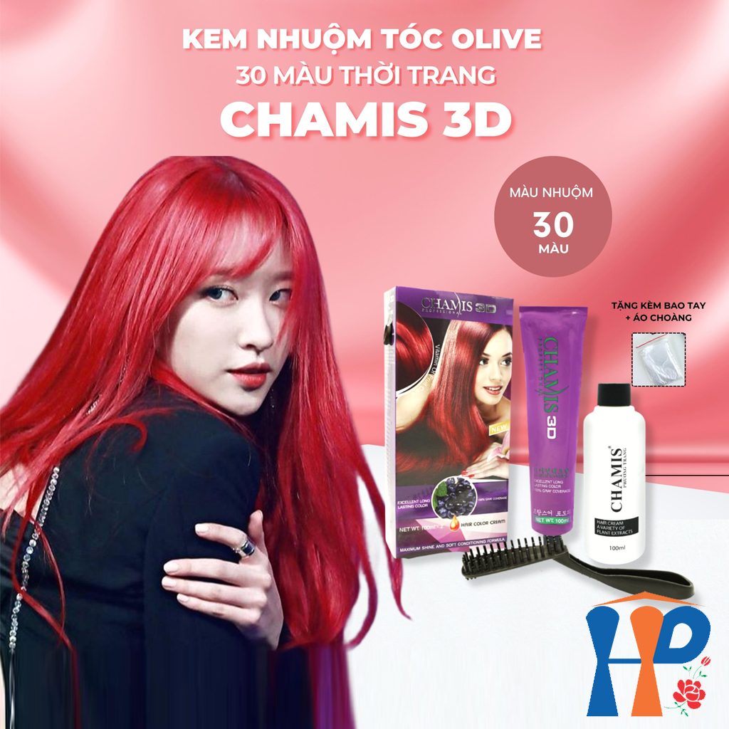 Kem nhuộm tóc phủ bạc Chamis 3D Olive Hair Colour Cream 100ml