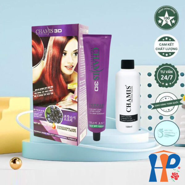 Kem nhuộm tóc phủ bạc Chamis 3D Olive Hair Colour Cream 100ml