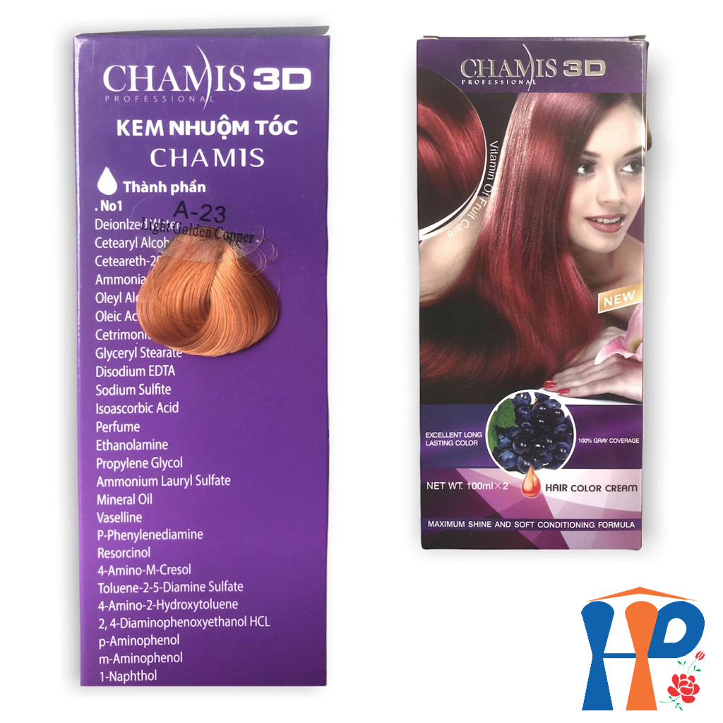 Kem nhuộm tóc phủ bạc Chamis 3D Olive Hair Colour Cream 100ml
