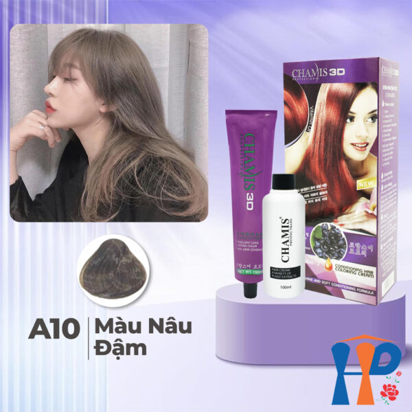 Kem nhuộm tóc phủ bạc Chamis 3D Olive Hair Colour Cream 100ml