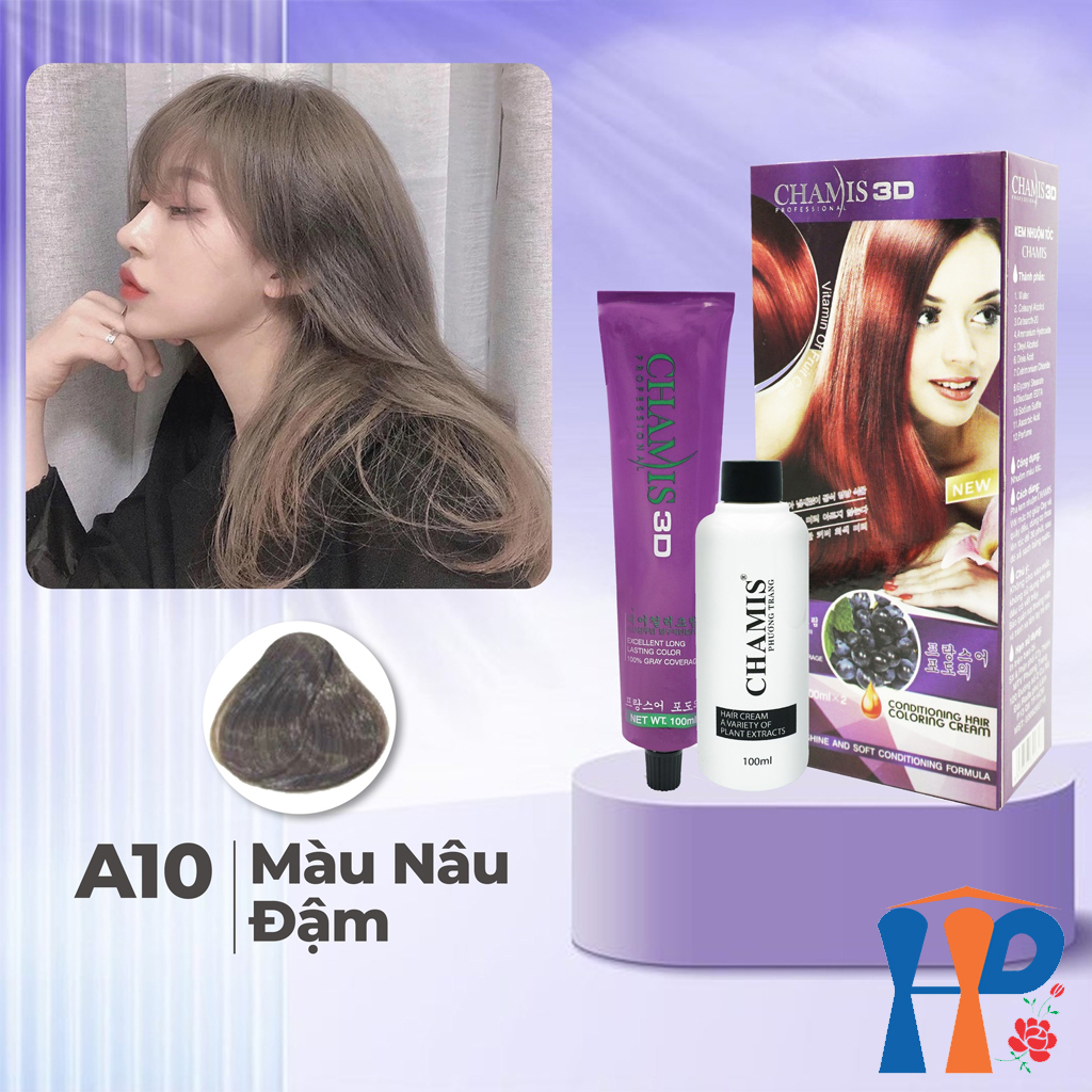 Kem nhuộm tóc phủ bạc Chamis 3D Olive Hair Colour Cream 100ml
