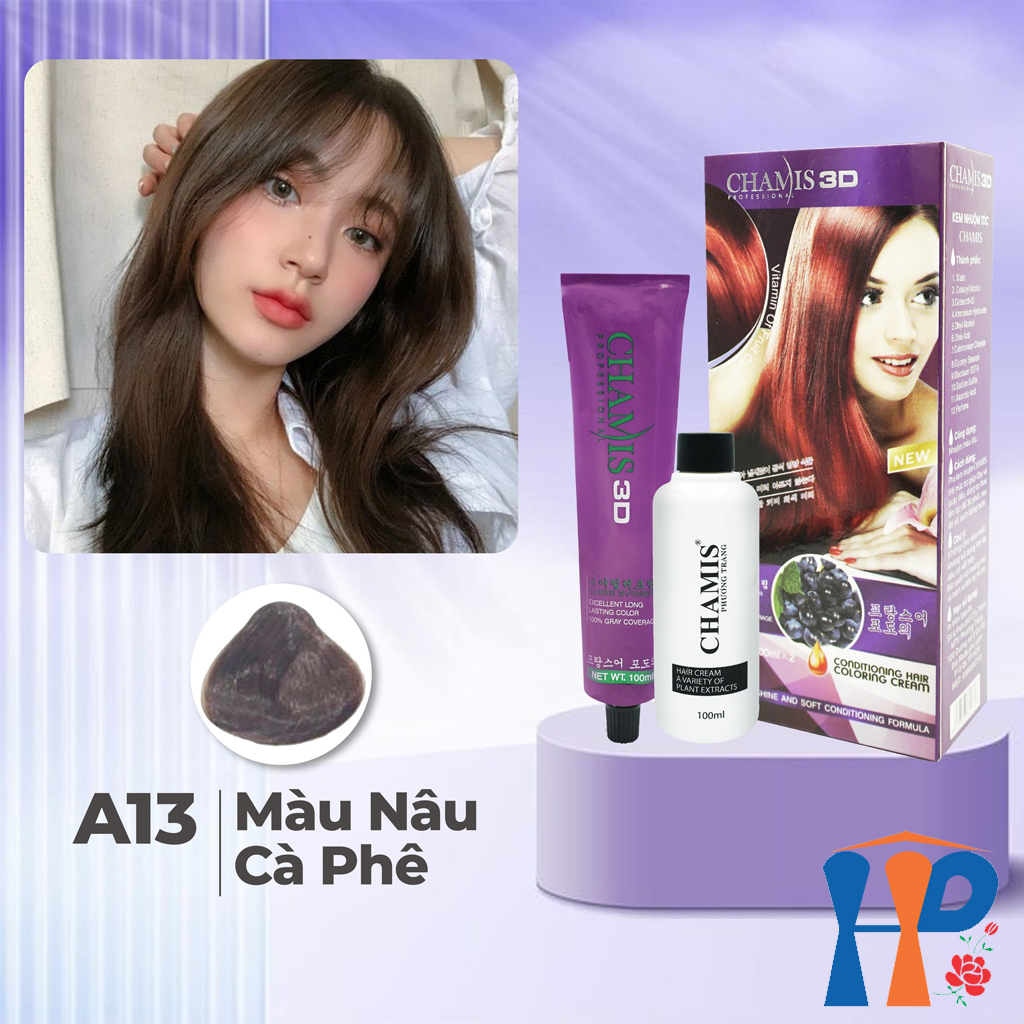 Kem nhuộm tóc phủ bạc Chamis 3D Olive Hair Colour Cream 100ml