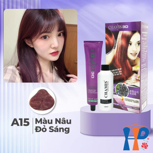 Kem nhuộm tóc phủ bạc Chamis 3D Olive Hair Colour Cream 100ml