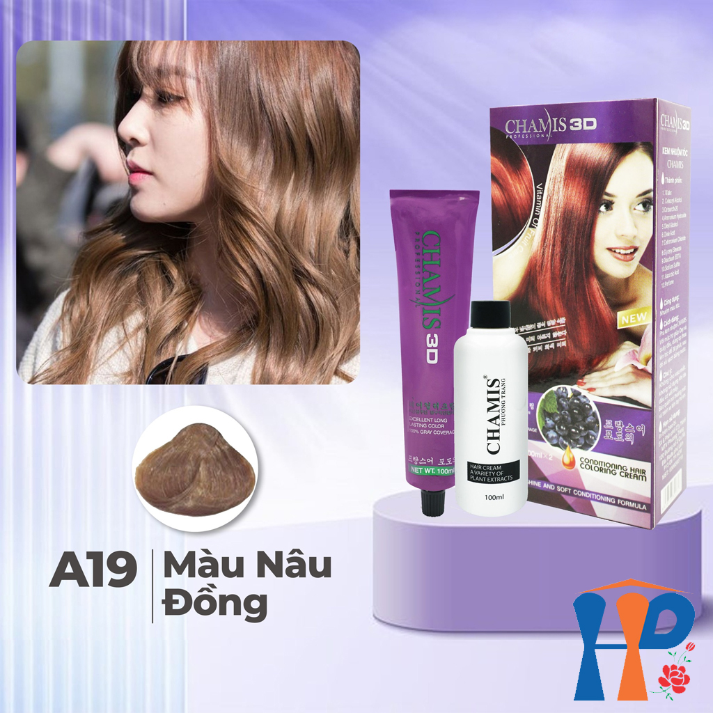 Kem nhuộm tóc phủ bạc Chamis 3D Olive Hair Colour Cream 100ml