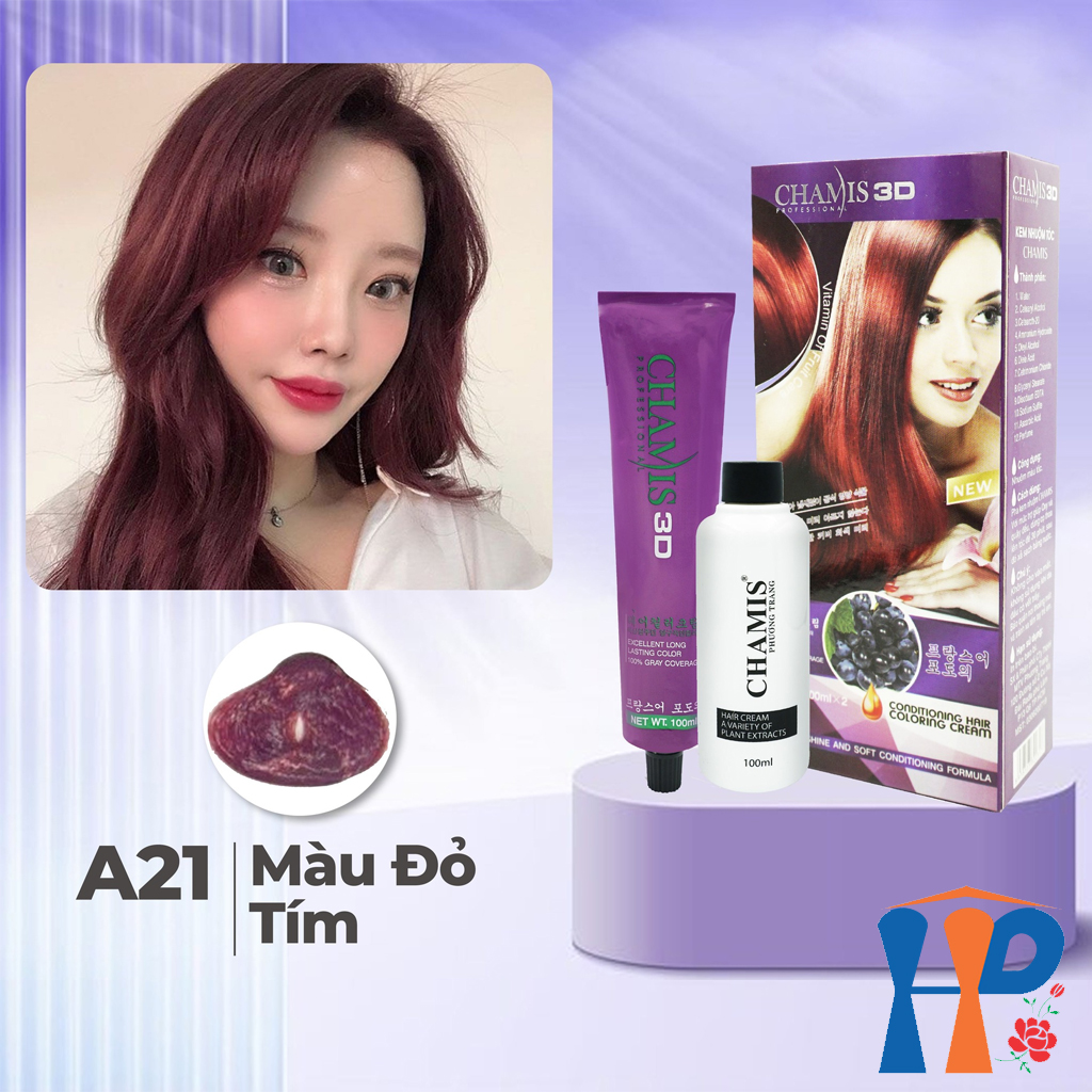 Kem nhuộm tóc phủ bạc Chamis 3D Olive Hair Colour Cream 100ml