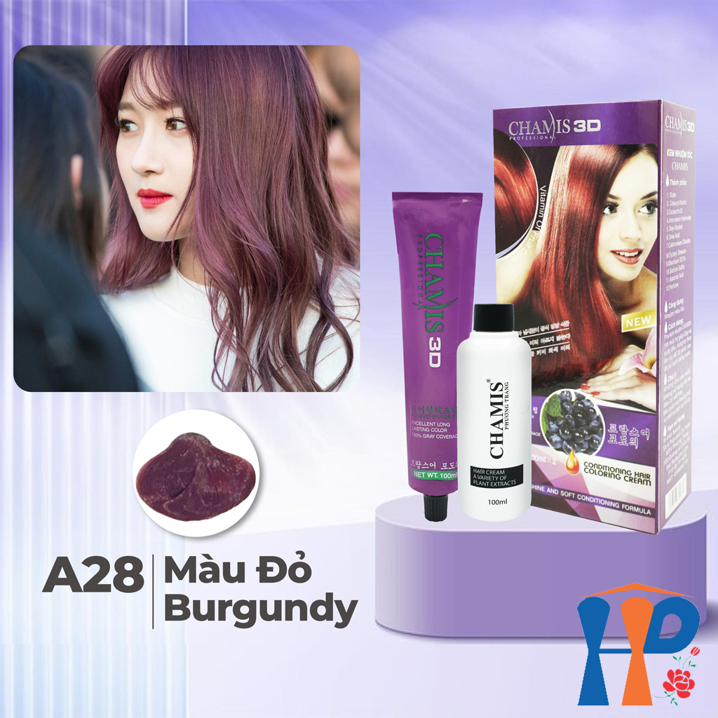 Kem nhuộm tóc phủ bạc Chamis 3D Olive Hair Colour Cream 100ml