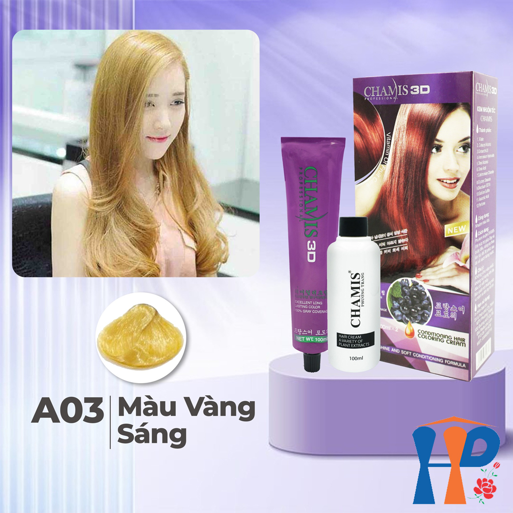 Kem nhuộm tóc phủ bạc Chamis 3D Olive Hair Colour Cream 100ml