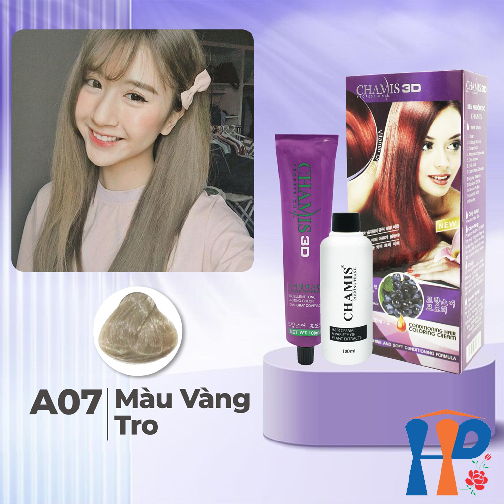 Kem nhuộm tóc phủ bạc Chamis 3D Olive Hair Colour Cream 100ml