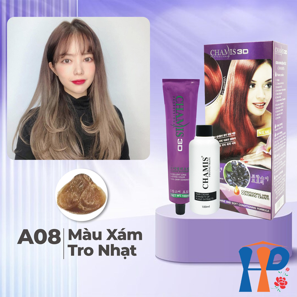 Kem nhuộm tóc phủ bạc Chamis 3D Olive Hair Colour Cream 100ml