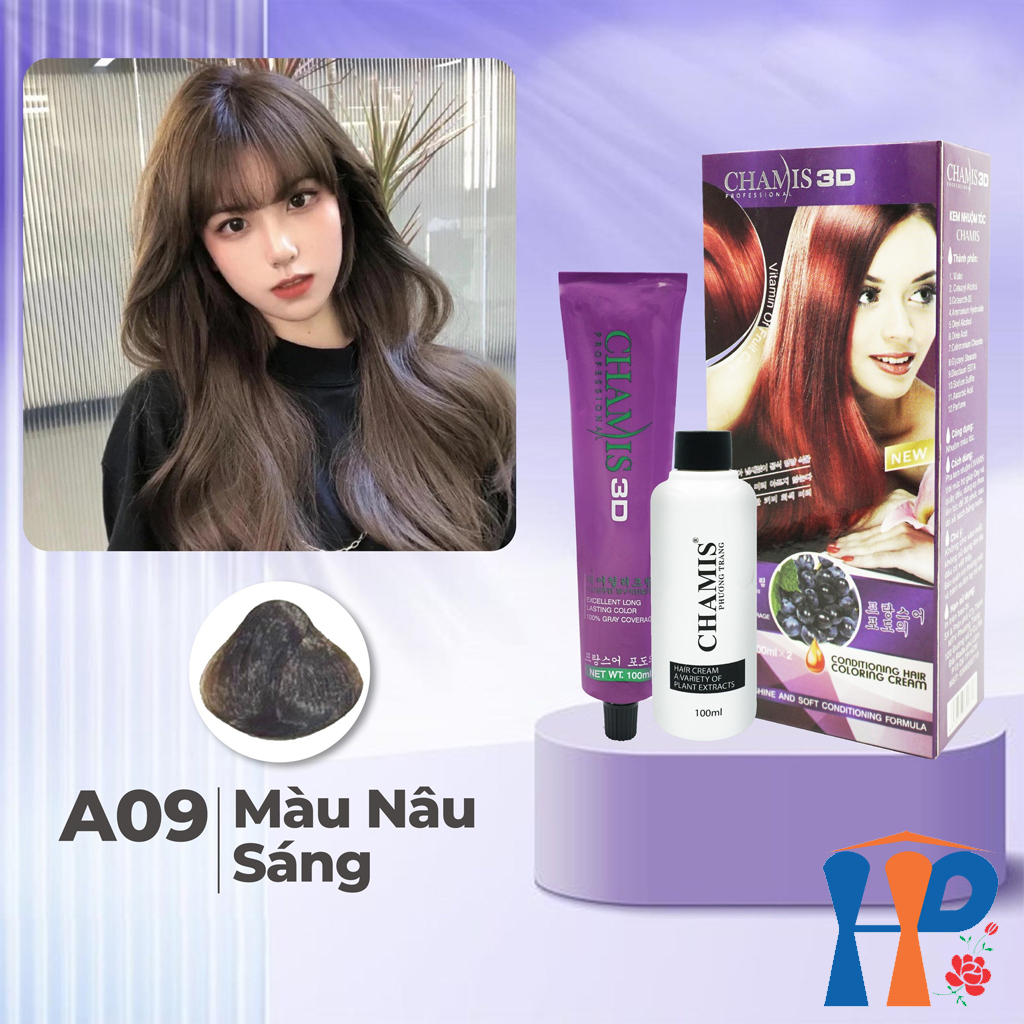 Kem nhuộm tóc phủ bạc Chamis 3D Olive Hair Colour Cream 100ml