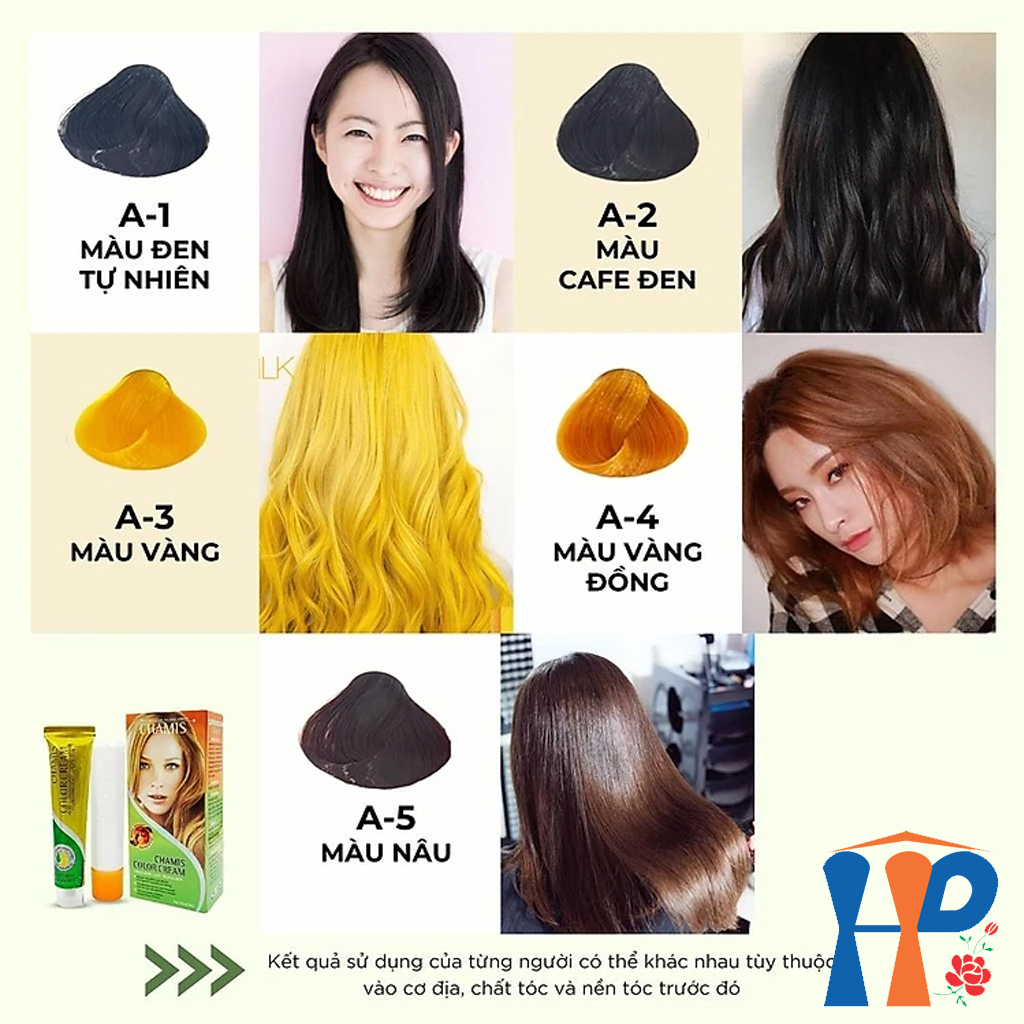 Kem nhuộm dưỡng tóc thảo mộc CHAMIS Colour Cream 60ml