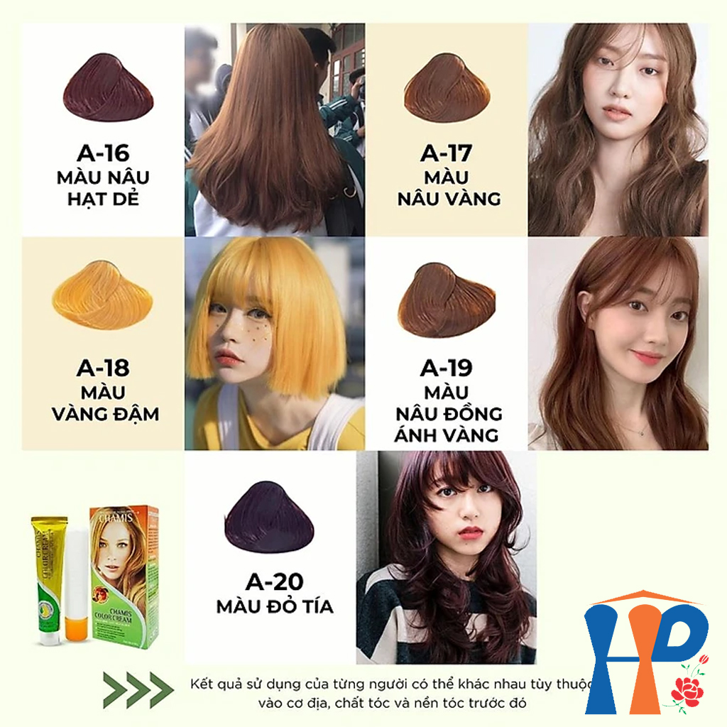 Kem nhuộm dưỡng tóc thảo mộc CHAMIS Colour Cream 60ml