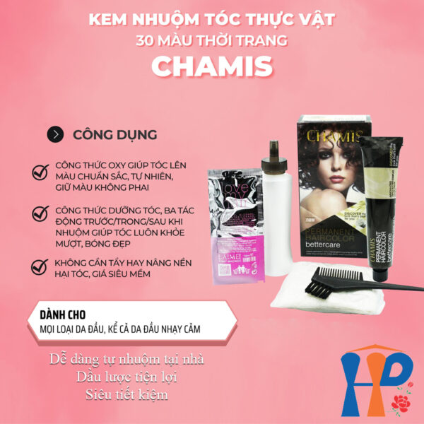 Kem nhuộm tóc thực vật Chamis Permanent Hair Colour 100ml