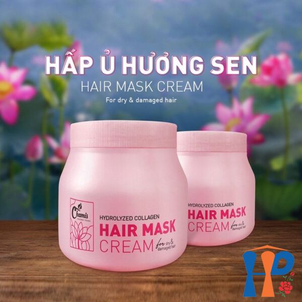 Kem ủ tóc hương sen Chamis Hydrolyzed Collagen Hair Mask Cream 1000ml