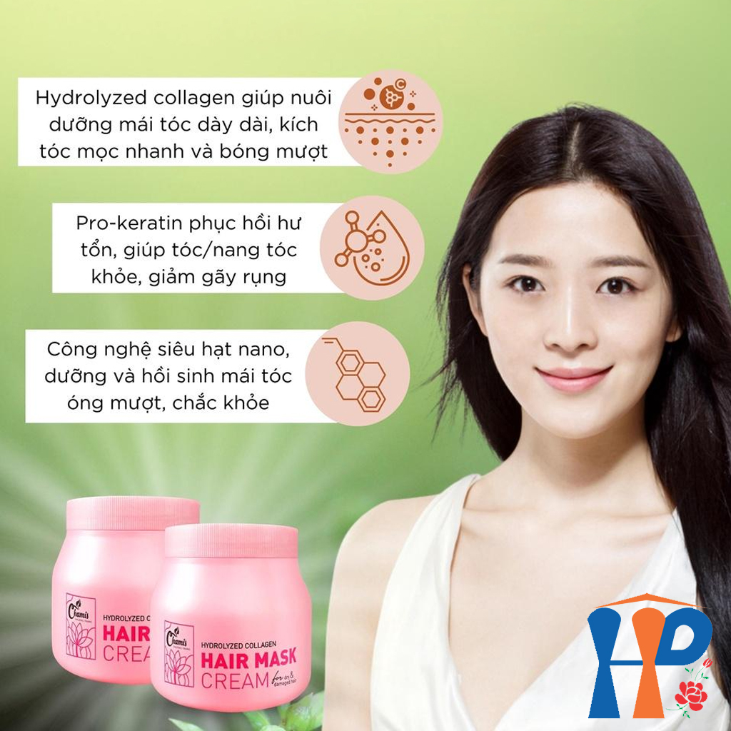 Kem ủ tóc hương sen Chamis Hydrolyzed Collagen Hair Mask Cream 1000ml