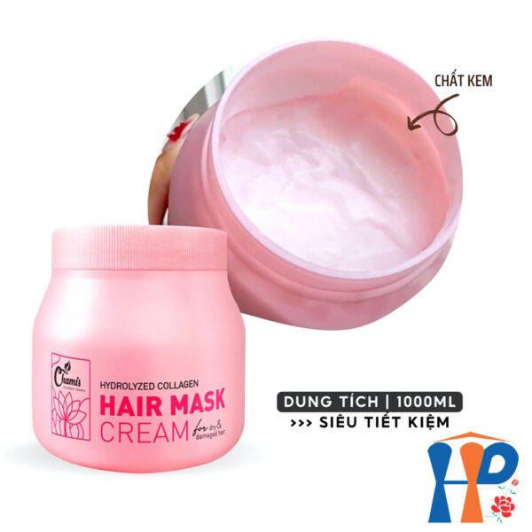 Kem ủ tóc hương sen Chamis Hydrolyzed Collagen Hair Mask Cream 1000ml