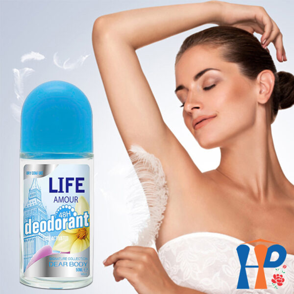 Lăn Khử Mùi Nước Hoa Nữ Dear Body Deodorant Roll On Glass For Women 50ml (Bảo Vệ 48h)