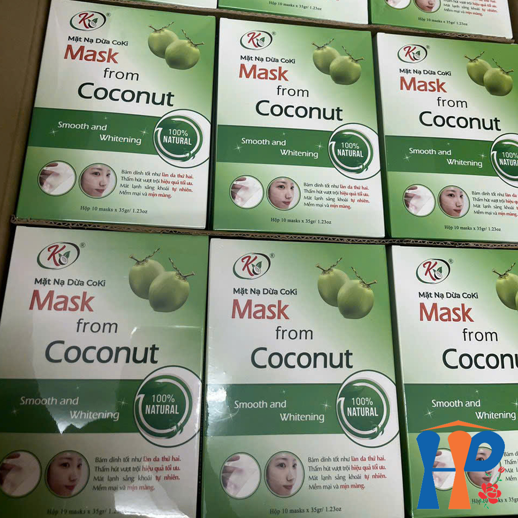 Mặt nạ dừa Coki Mask from Coconut Smooth and Whitening 35gr x 10M