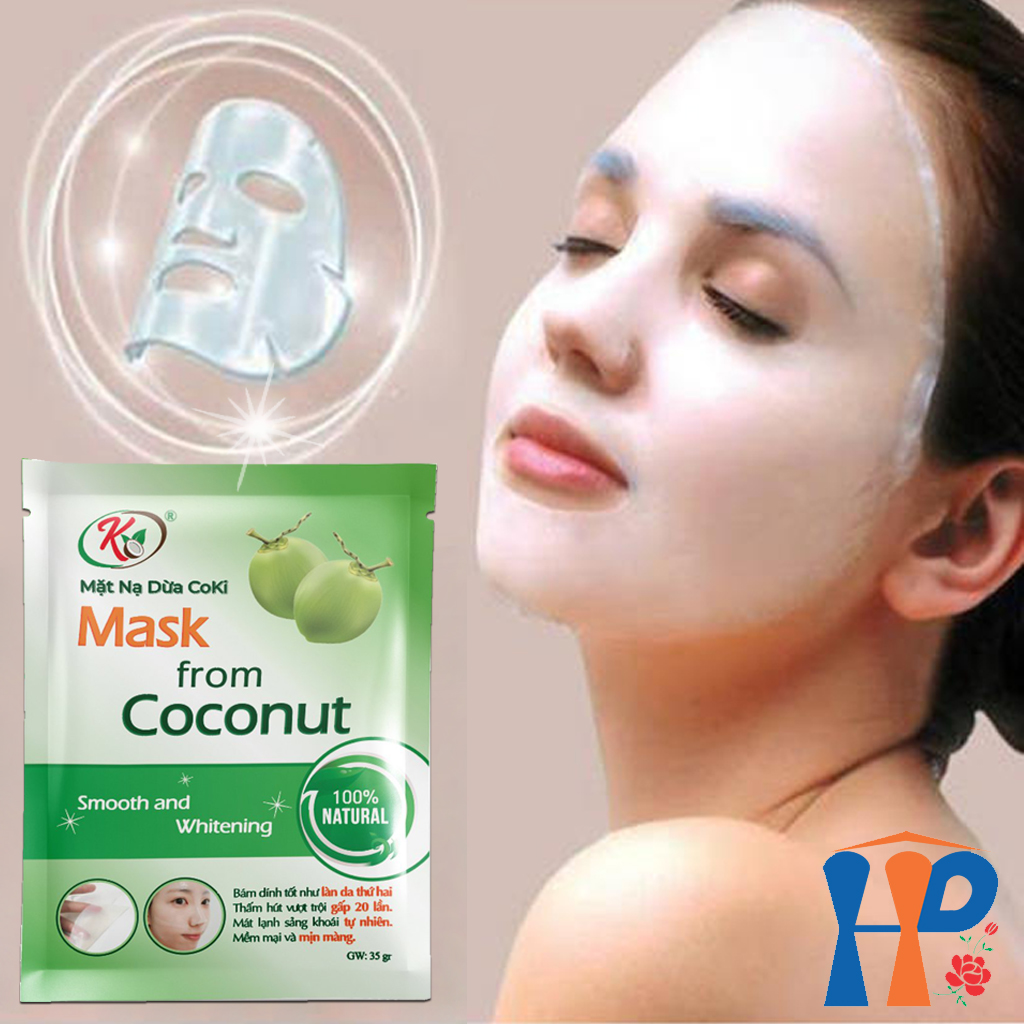 Mặt nạ dừa Coki Mask from Coconut Smooth and Whitening 35gr x 10M