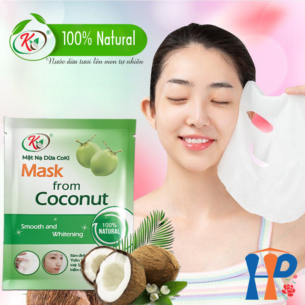 Mặt nạ dừa Coki Mask from Coconut Smooth and Whitening 35gr x 10M