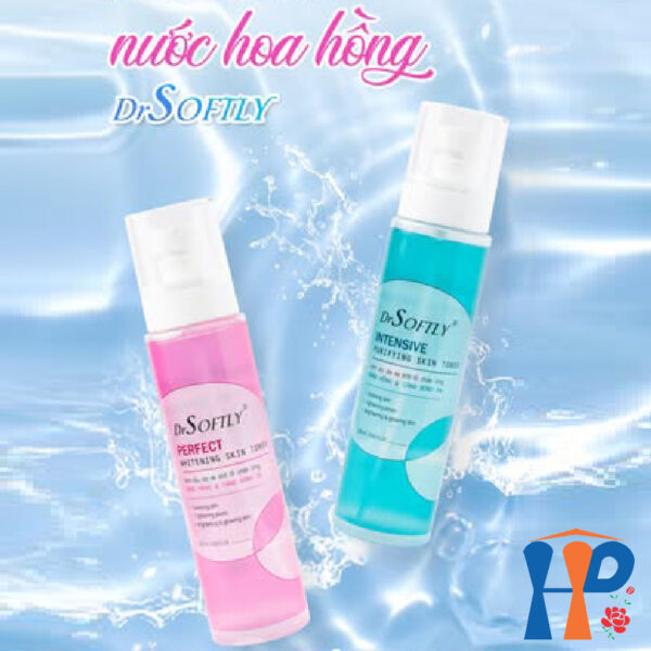Nước hoa hồng Drsoftly Skin Toner 200ml (Perfect Whitening & Intensive Purifying)