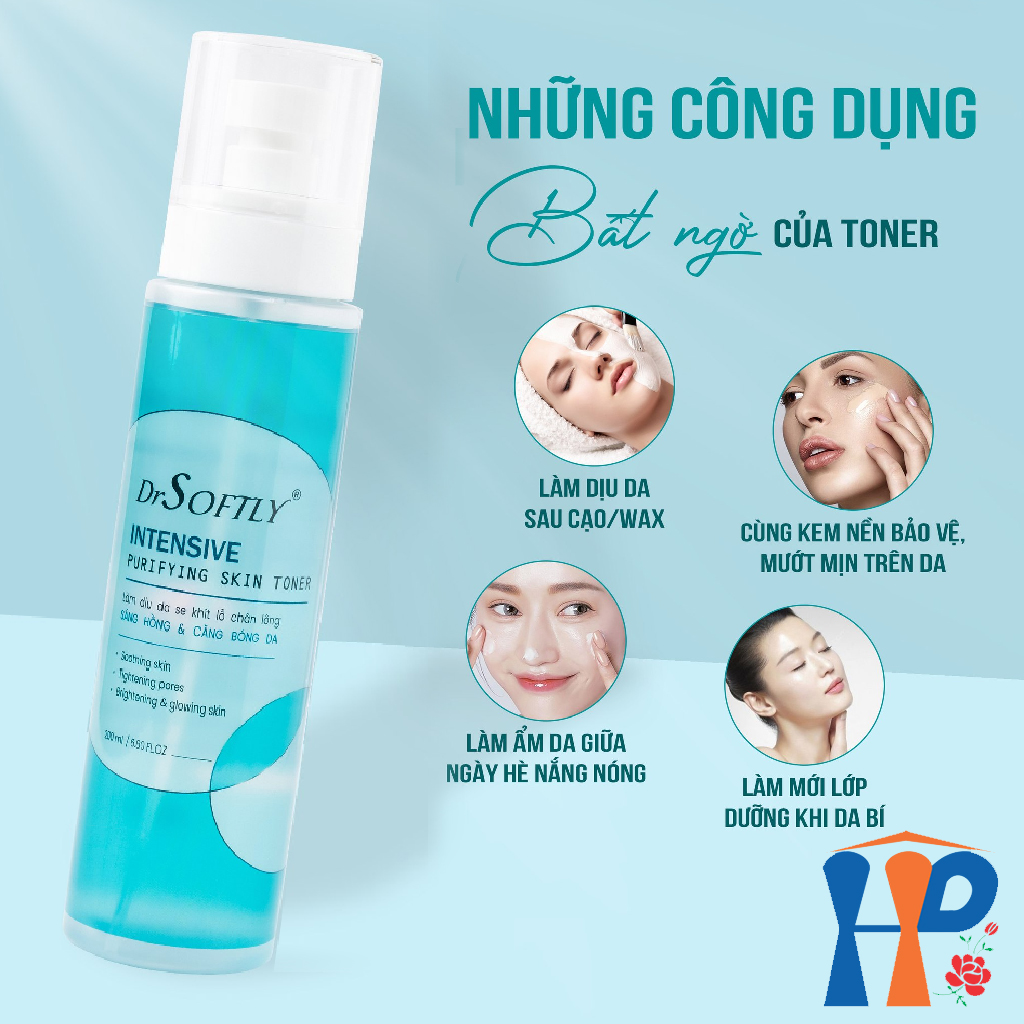 Nước hoa hồng Drsoftly Skin Toner 200ml (Perfect Whitening & Intensive Purifying)