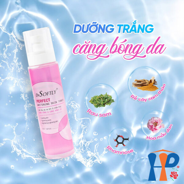 Nước hoa hồng Drsoftly Skin Toner 200ml (Perfect Whitening & Intensive Purifying)