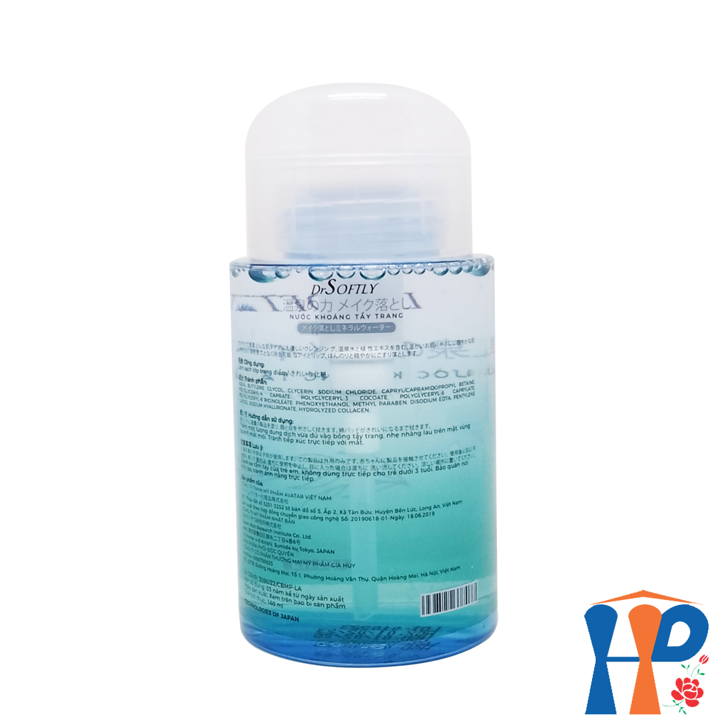 Nước Khoáng Tẩy Trang DrSoftly Mineral Water Make Up Remove 160ml