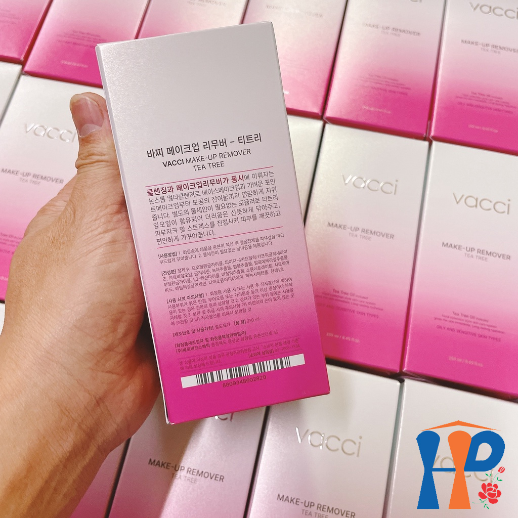 Nước tẩy trang tinh chất tràm trà Vacci Make Up Remove Tea Tree 250ml