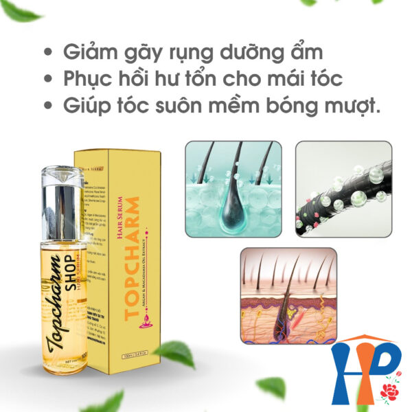 Tinh chất dưỡng tóc phục hồi hư tổn Topcharm Hair Serum Argan & Macadamia Oil Extract 100ml