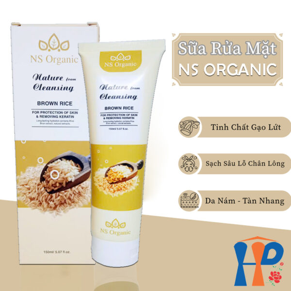 Sữa rửa mặt NS Organic Nature Foam Cleansing 150ml (Gạo Lức, Than Tre, Trà Xanh)