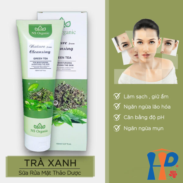 Sữa rửa mặt NS Organic Nature Foam Cleansing 150ml (Gạo Lức, Than Tre, Trà Xanh)