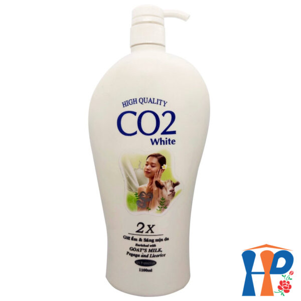 Sữa Tắm CO2 Hight Quality White 2X Enrich Goat Milk Shower Gel (Tinh chất sữa Dê, giữ ẩm, sáng da, lưu hương 2h)