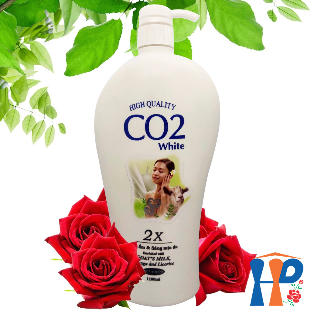 Sữa Tắm CO2 Hight Quality White 2X Enrich Goat Milk Shower Gel (Tinh chất sữa Dê, giữ ẩm, sáng da, lưu hương 2h)