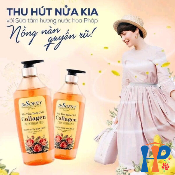 Sữa tắm tinh chất Collagen Drsoftly Perfume Shower Gel 700ml (lưu hương trên 2 giờ)