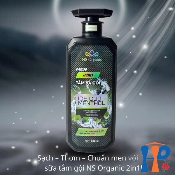 Tắm gội nam NS Organic Men 2 in 1 Ice Cool Menthol Shampoo & Shower Gel 800ml