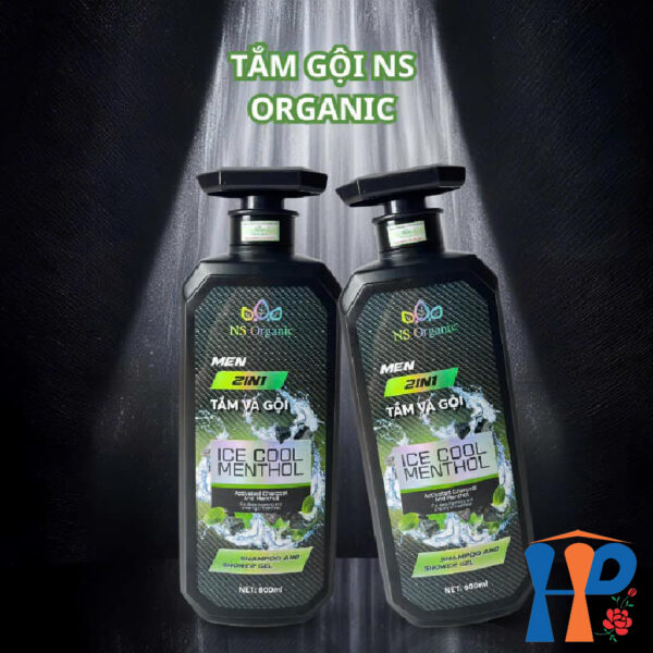 Tắm gội nam NS Organic Men 2 in 1 Ice Cool Menthol Shampoo & Shower Gel 800ml