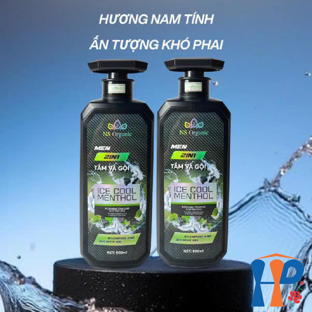 Tắm gội nam NS Organic Men 2 in 1 Ice Cool Menthol Shampoo & Shower Gel 800ml